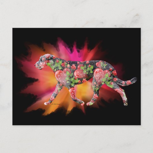 Valentijn Ierse Wolfshond splash van kleur Briefkaart (Voorkant)