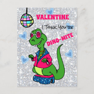 Valentijn, ik denk dat je Dino-Mite bent, disco di Briefkaart
