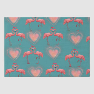 Valentijn inpakpapier - Flamingo- Retro Tissuepapier