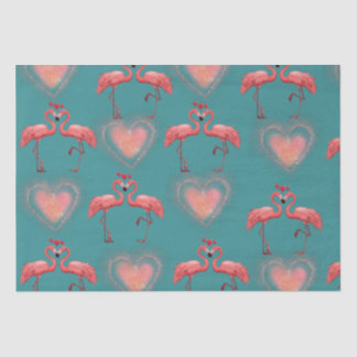 Valentijn inpakpapier - Flamingo- Retro Tissuepapier