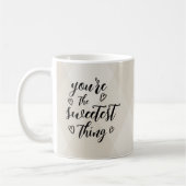 Valentijn Je bent het liefste ding Beige Argyle Koffiemok (Links)