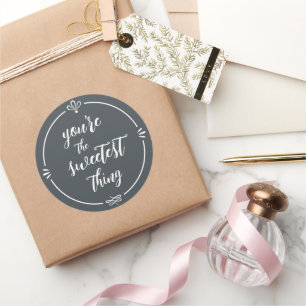 Valentijn Je bent het liefste van zwart Ronde Sticker