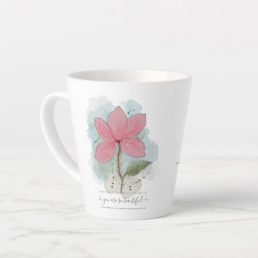 Valentijn je bent zo mooi Waterverf-ventilator Latte Mok (Linkerhoek)