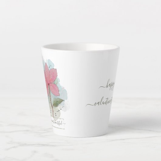 Valentijn je bent zo mooi Waterverf-ventilator Latte Mok (Voorkant)