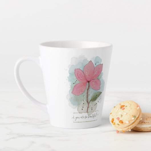 Valentijn je bent zo mooi Waterverf-ventilator Latte Mok (In situ)