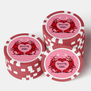 Valentijn Jij Bent Mijn Kreeft Cute Hart Roze Rood Poker Chips