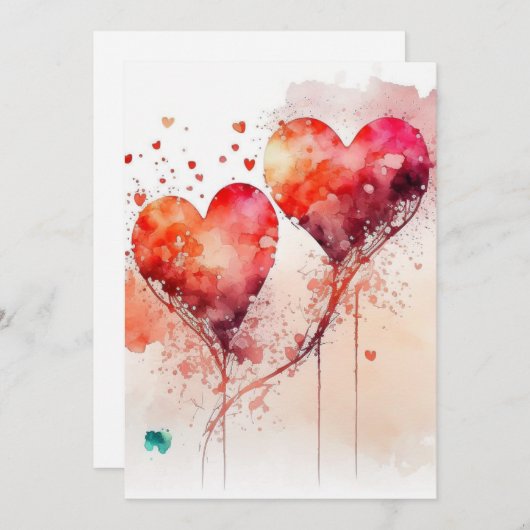 Valentijn Kaart met twee rode harten