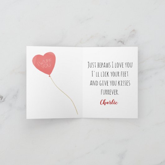 Valentijn Kaart van Doberman Red Balloons (Binnen)