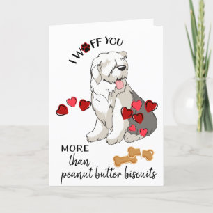 Valentijn Kaart van je oude Engelse schapenhond