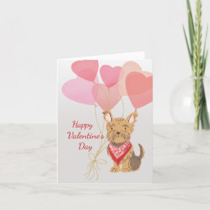 Valentijn Kaart van je Yorkie en Red Balloons
