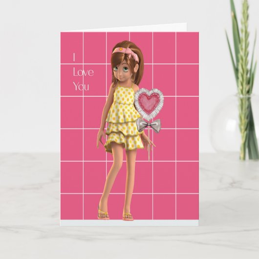 Valentijn Kaart van jong meisje naar mam (Voorkant)