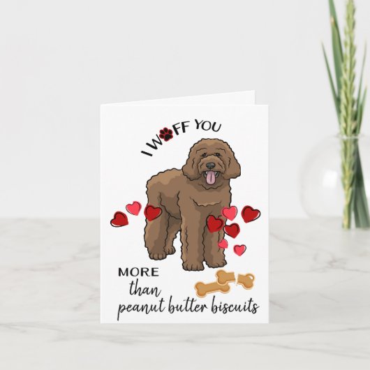 Valentijn Kaart van uw Chocolate Labradoodle Dog (Voorkant)
