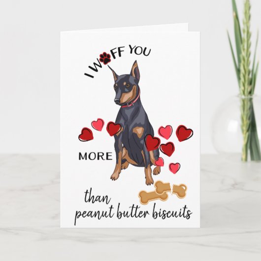 Valentijn kaart van uw doberman hond houdt van u (Voorkant)