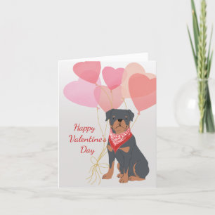 Valentijn Kaart van uw Rottweiler Heart Balloons