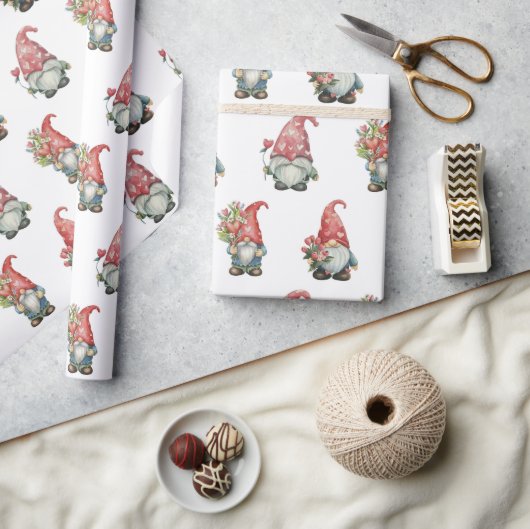 Valentijn kabouters op wit cadeaupapier (Crafts)