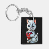 Valentijn Kat Sleutelhanger (Voorkant Links)