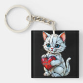 Valentijn Kat Sleutelhanger (Voorkant)