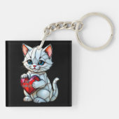 Valentijn Kat Sleutelhanger (Achterkant)