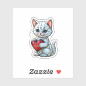 Valentijn Kat Sticker (Vel)
