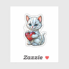 Valentijn Kat Sticker