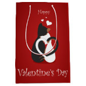Valentijn katten met getwijnde hartenstaarten medium cadeauzakje (Voorkant)