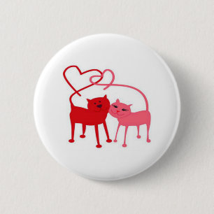 Valentijn katten Ronde Button