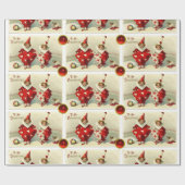 VALENTIJN KINDERCLOWNEN MET RODE RUBY GEMSTONES CADEAUPAPIER (Vlak)