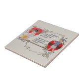 Valentijn Kinderen Schattige Kleurrijke Art Deco Tegeltje (Zijkant)