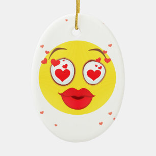 Valentijn kiss Emoji Keramisch Ornament