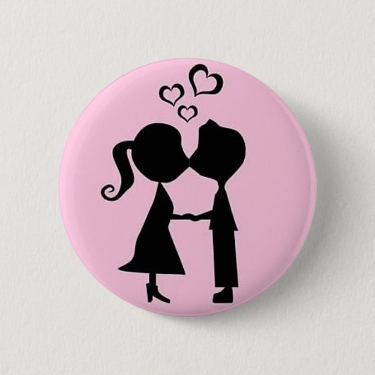 VALENTIJN KISS RONDE BUTTON 5,7 CM (Voorkant)