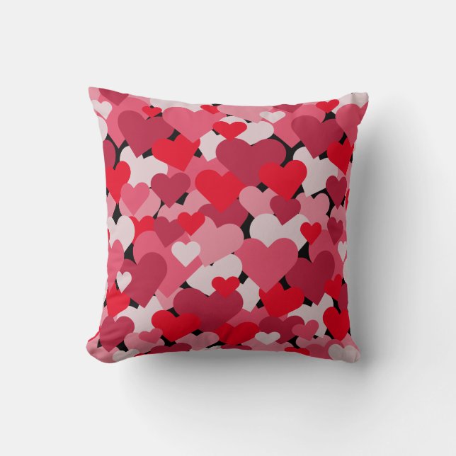 Valentijn Kleur | Volle harten | Kussen (Voorkant)