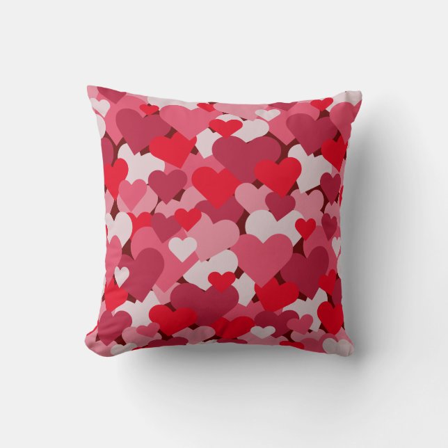 Valentijn Kleur | Volle harten | Kussen (Voorkant)
