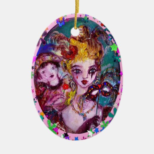 VALENTIJN / kleurrijk hart Keramisch Ornament (Voorkant)