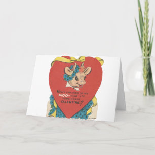  Valentijn "Koe Moo" Feestdagen Kaart