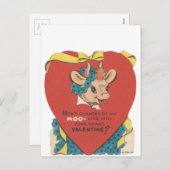  Valentijn "Koe Moo" Feestdagenkaart (Voorkant / Achterkant)