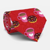 Valentijn Koffie en Donut Stropdas (Opgerold)