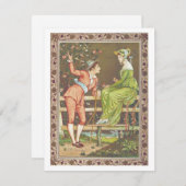 Valentijn Lady en Keurmeester op Hek Feestdagenkaart (Voorkant / Achterkant)