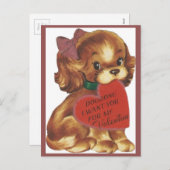  Valentijn Lady Puppy Feestdagenkaart (Voorkant / Achterkant)