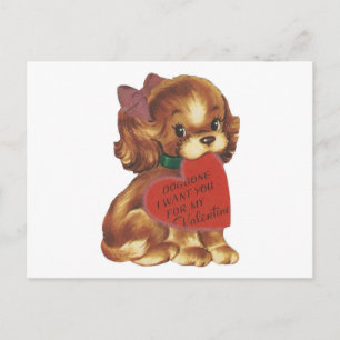 Valentijn Lady Puppy Feestdagenkaart