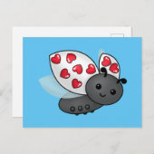 Valentijn Ladybug Briefkaart (Voorkant / Achterkant)