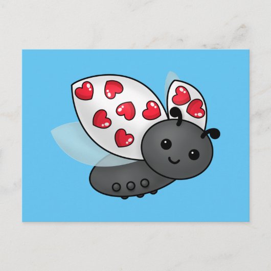 Valentijn Ladybug Briefkaart (Voorkant)