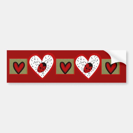 Valentijn Ladybug Bumpersticker (Voorkant)