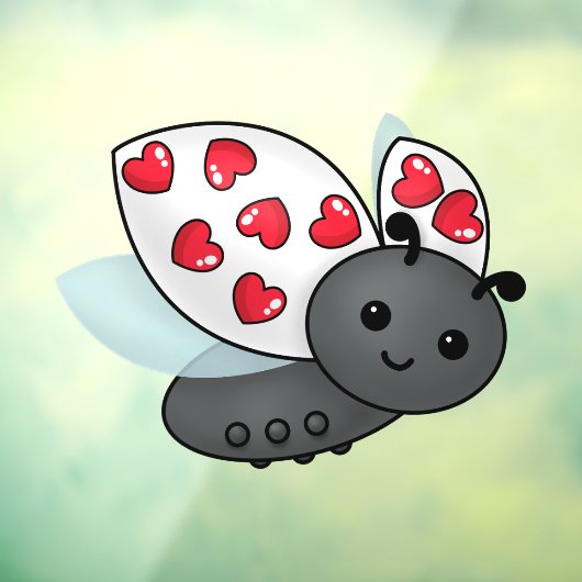 Valentijn Ladybug Raamsticker (Vel 3)