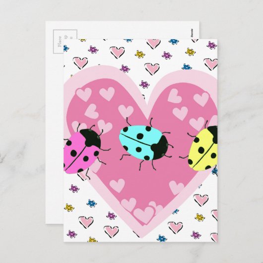 VALENTIJN LADYBUGS FEESTDAGENKAART (Voorkant / Achterkant)