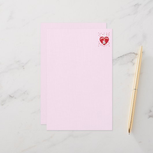 Valentijn Lamb's Love Stationery Briefpapier (Voorkant / Achterkant in situ)