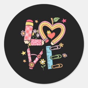 Valentijn Liefde Leraren Vrouwen Coquette Liefde H Ronde Sticker