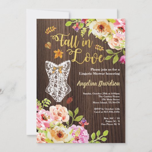 Valentijn lingerie feest uitnodiging. Rustiek Kaart (Voorkant)