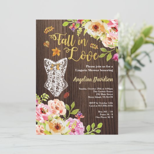 Valentijn lingerie feest uitnodiging. Rustiek Kaart (Staand voorkant)