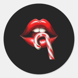 Valentijn Lippen Kusjes Valentijns Grappige Suiker Ronde Sticker