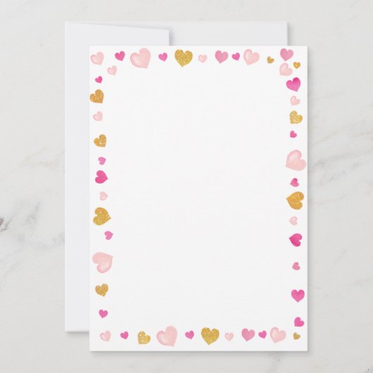 Valentijn Little Sweetheart Baby shower Kaart (Achterkant)